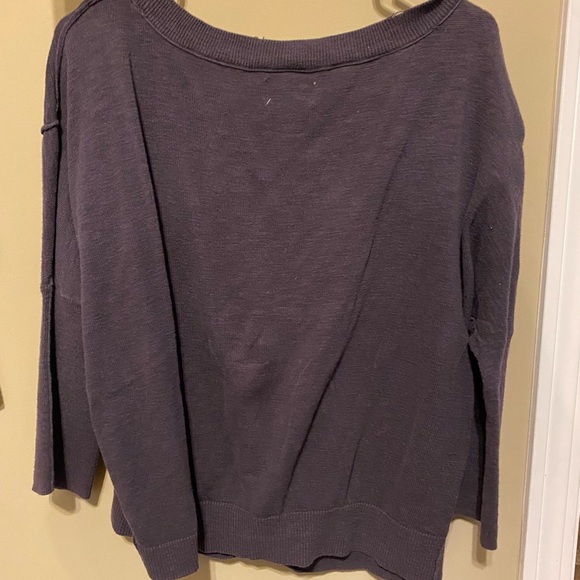 American Eagle Purple Sweater with Exposed Stitching - Picture 3 of 4